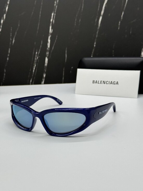 NEW BALENCIAGA BB0157S 009 BLUE UNISEX SUNGLASSES BALENCIAGA EYEWEAR main image 5